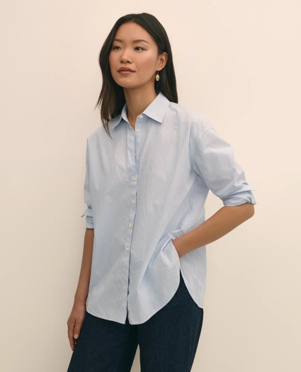 Oversized Cotton Pinstripe Shirt, image 1