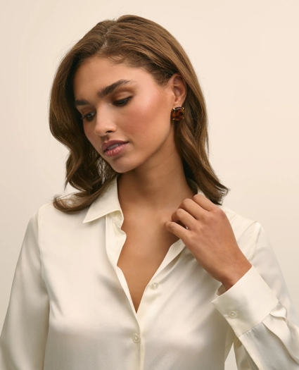 Relaxed Fit Silk Charmeuse Blouse, image 3