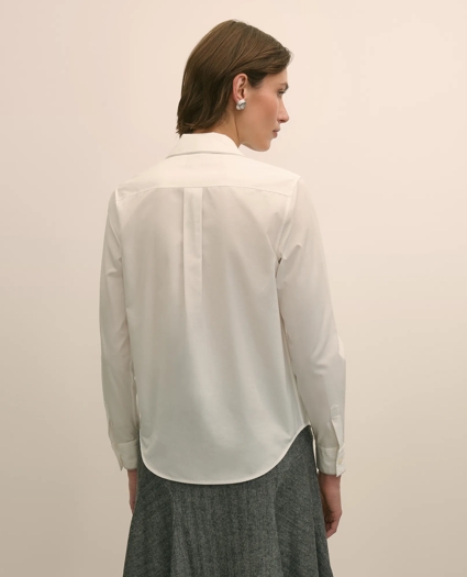 Supima® Cotton Beaded-Trim Poplin Shirt, image 4