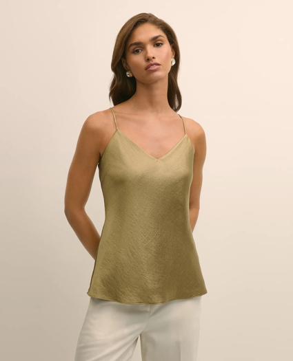 Viscose Bronze-Gold V-Neck Camisole, image 1
