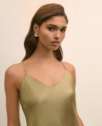 Viscose Bronze-Gold V-Neck Camisole, image 3