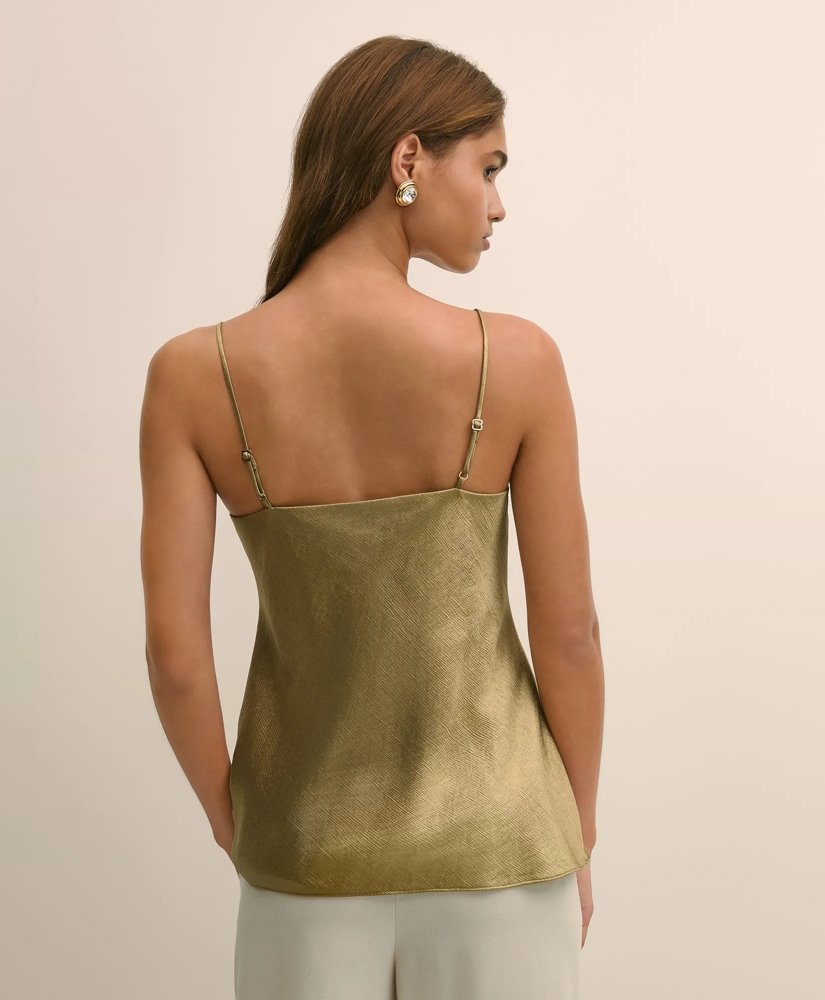 Viscose Bronze-Gold V-Neck Camisole, image 4