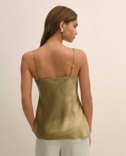Viscose Bronze-Gold V-Neck Camisole, image 4