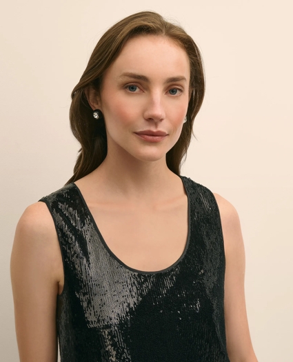 Sequin Scoop Neck Sleeveless Top, image 3