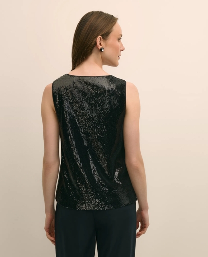 Sequin Scoop Neck Sleeveless Top, image 4