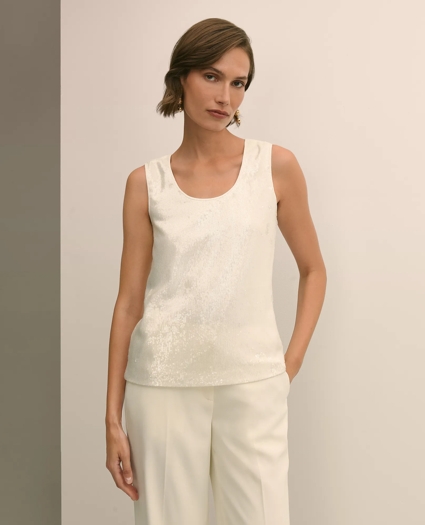 Sequin Scoop Neck Sleeveless Top, image 1
