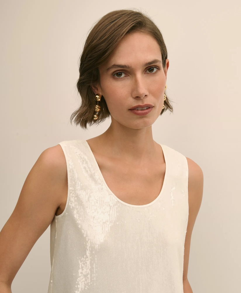 Sequin Scoop Neck Sleeveless Top, image 3