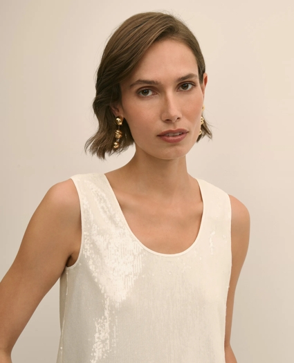 Sequin Scoop Neck Sleeveless Top, image 3