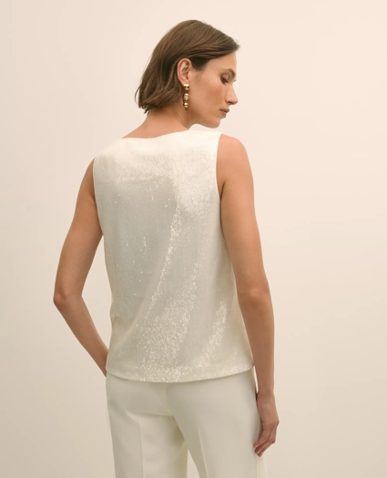 Sequin Scoop Neck Sleeveless Top, image 4