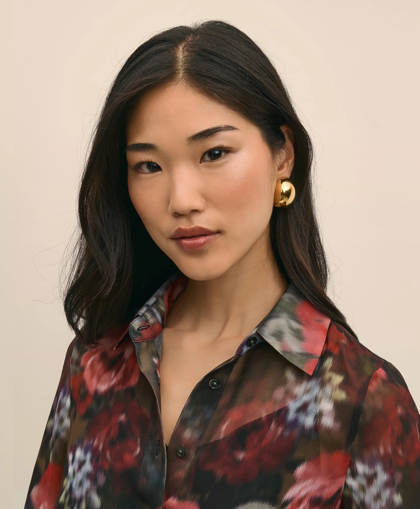 Floral Print Sheer Blouse with Camisole, image 2