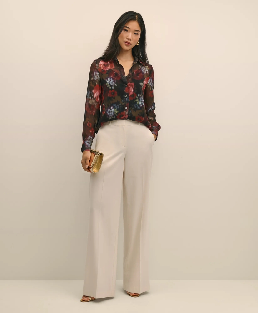 Floral Print Sheer Blouse with Camisole, image 3