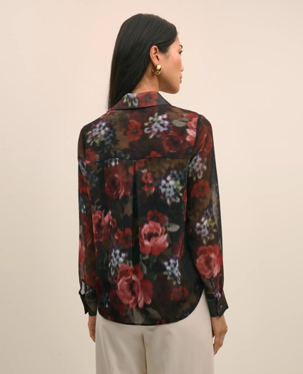 Floral Print Sheer Blouse with Camisole, image 4