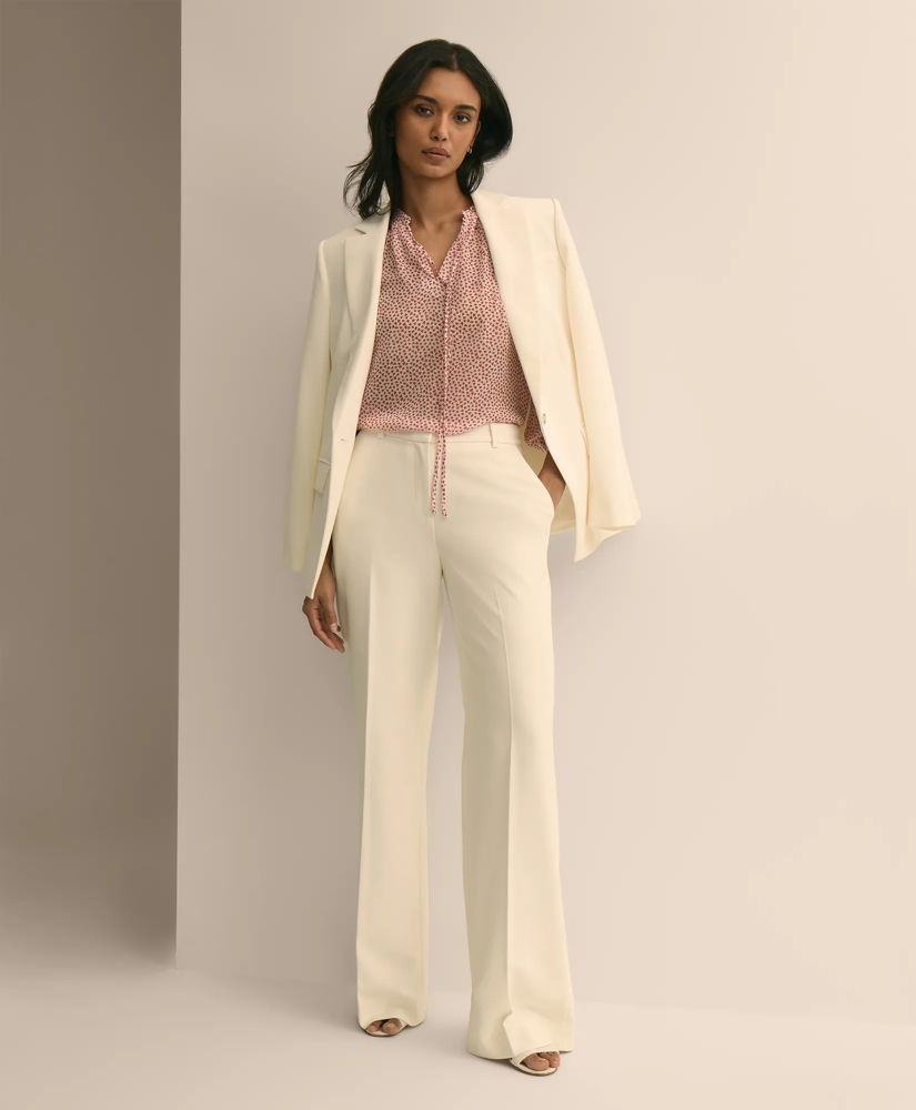 Silk Georgette Heart-Motif Peasant Blouse, image 2