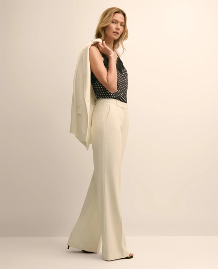 Dot-Print Lace-Trim Cami in Silk Charmeuse, image 2