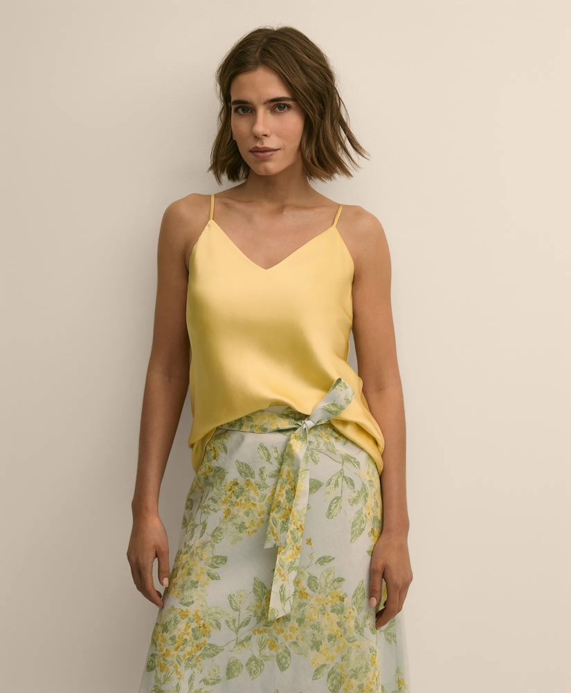 V-Neck Cami in Washable Silk Charmeuse, image 1