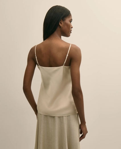 V-Neck Cami in Washable Silk Charmeuse, image 4