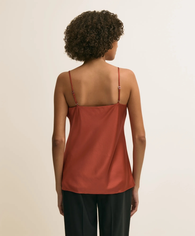 V-Neck Cami in Washable Silk Charmeuse, image 3