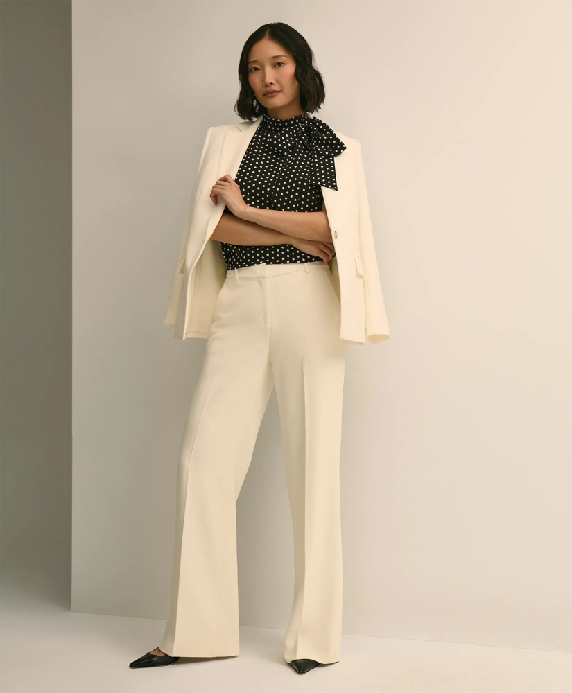 Dot-Print Tie-Neck Blouse, image 3