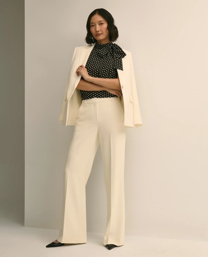 Dot-Print Tie-Neck Blouse, image 3