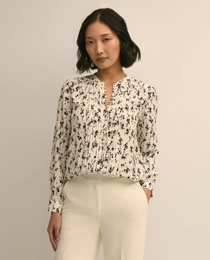 Silk Floral Print Blouse, image 1