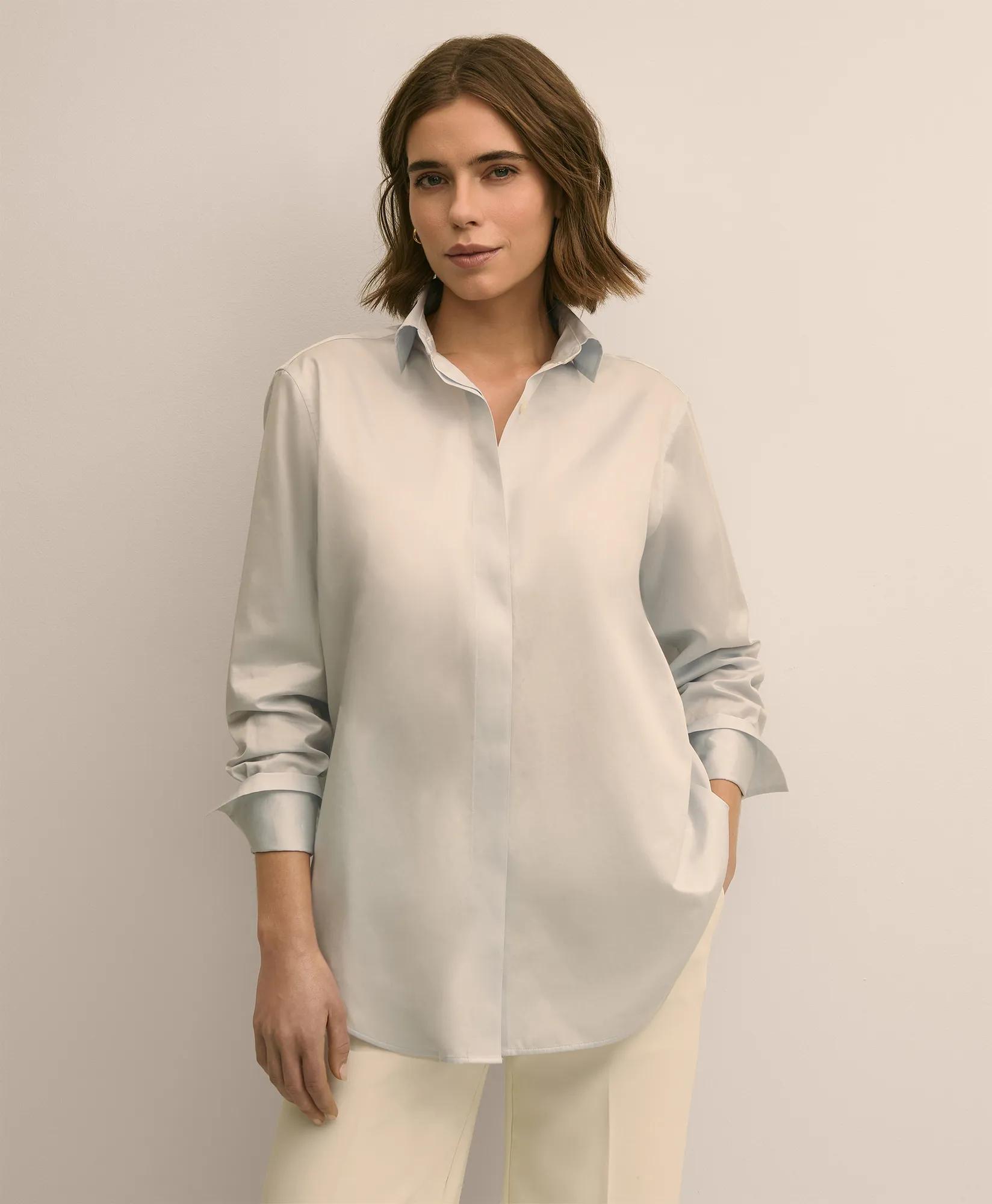Supima Cotton Sateen Relaxed Shirt secondary