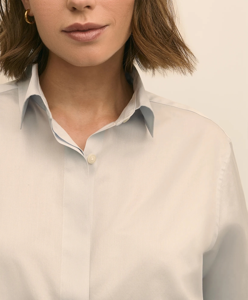 Supima&reg; Cotton Sateen Relaxed Shirt, image 3