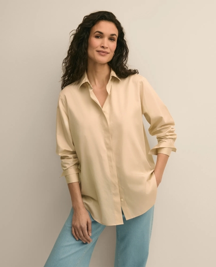 Supima&reg; Cotton Sateen Relaxed Shirt, image 1