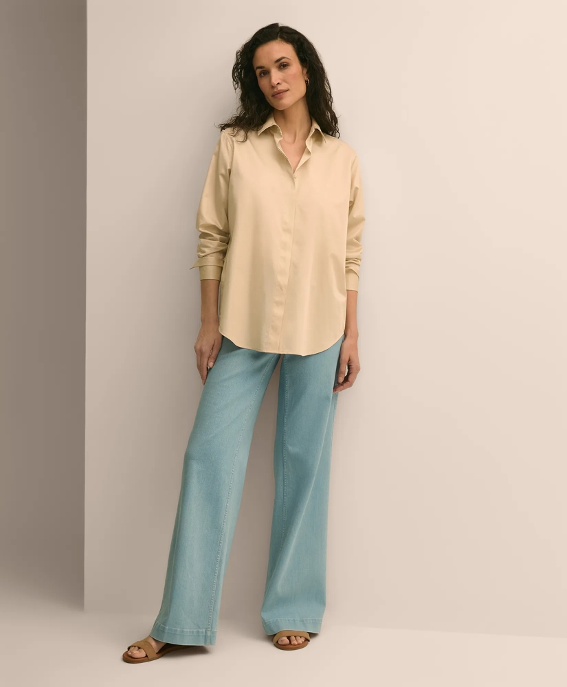 Supima&reg; Cotton Sateen Relaxed Shirt, image 2