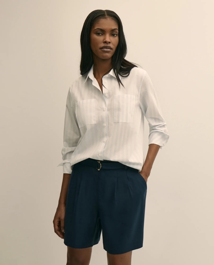 Relaxed Cotton Striped Shirt, image 1