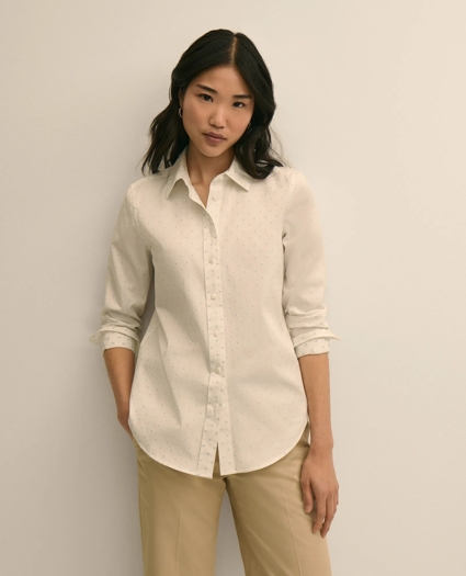 Cotton Jacquard Clip-Dot Shirt, image 1