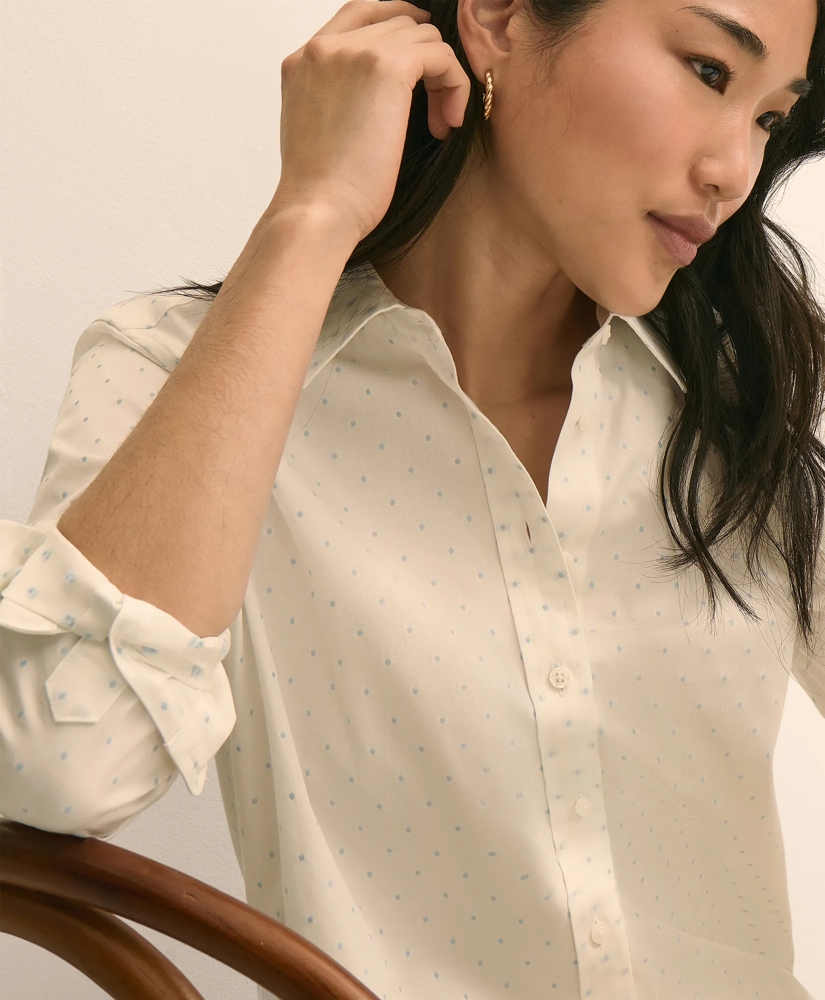 Cotton Jacquard Clip-Dot Shirt, image 3