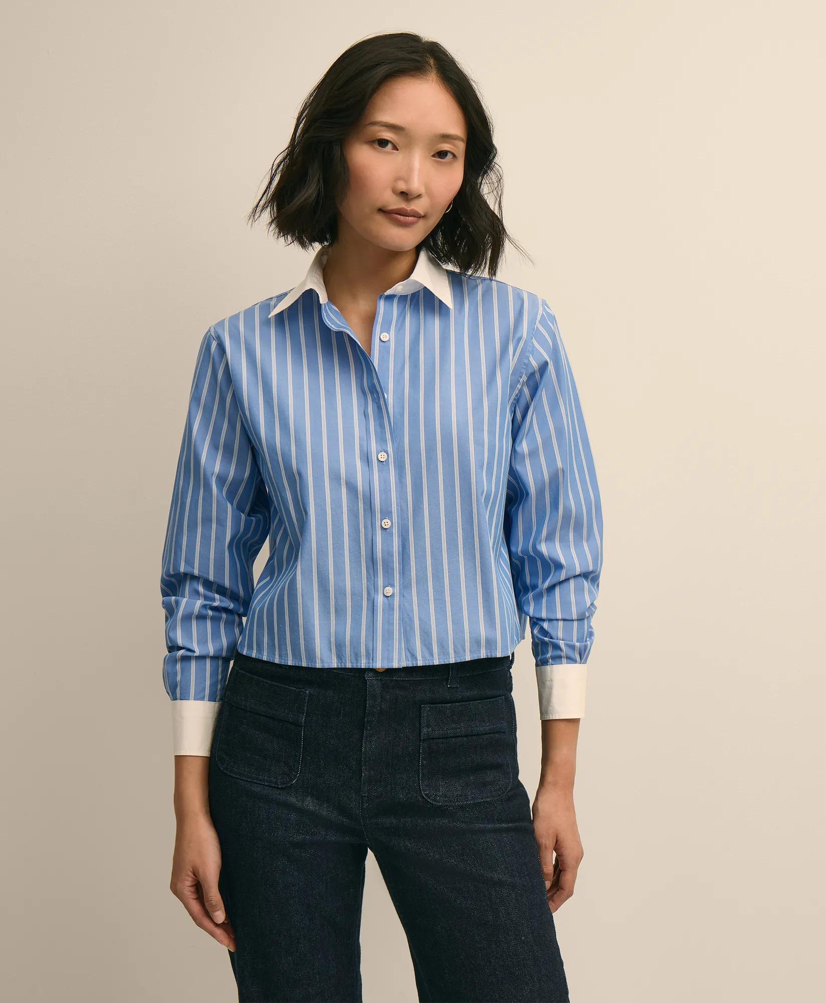 The Cropped Striped Shirt primary