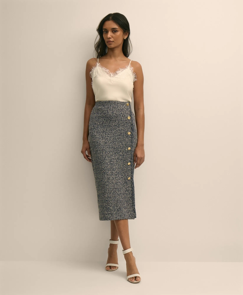 V-Neck Lace-Trimmed Cami in Silk Charmeuse, image 4