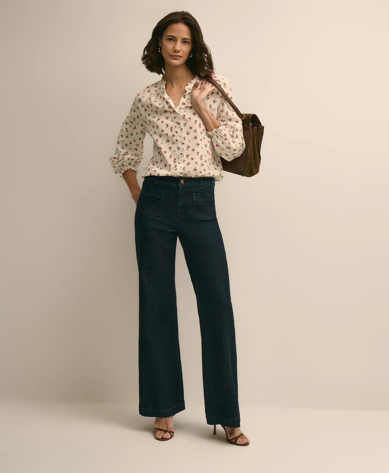 Silk-Cotton Floral Print Blouse secondary