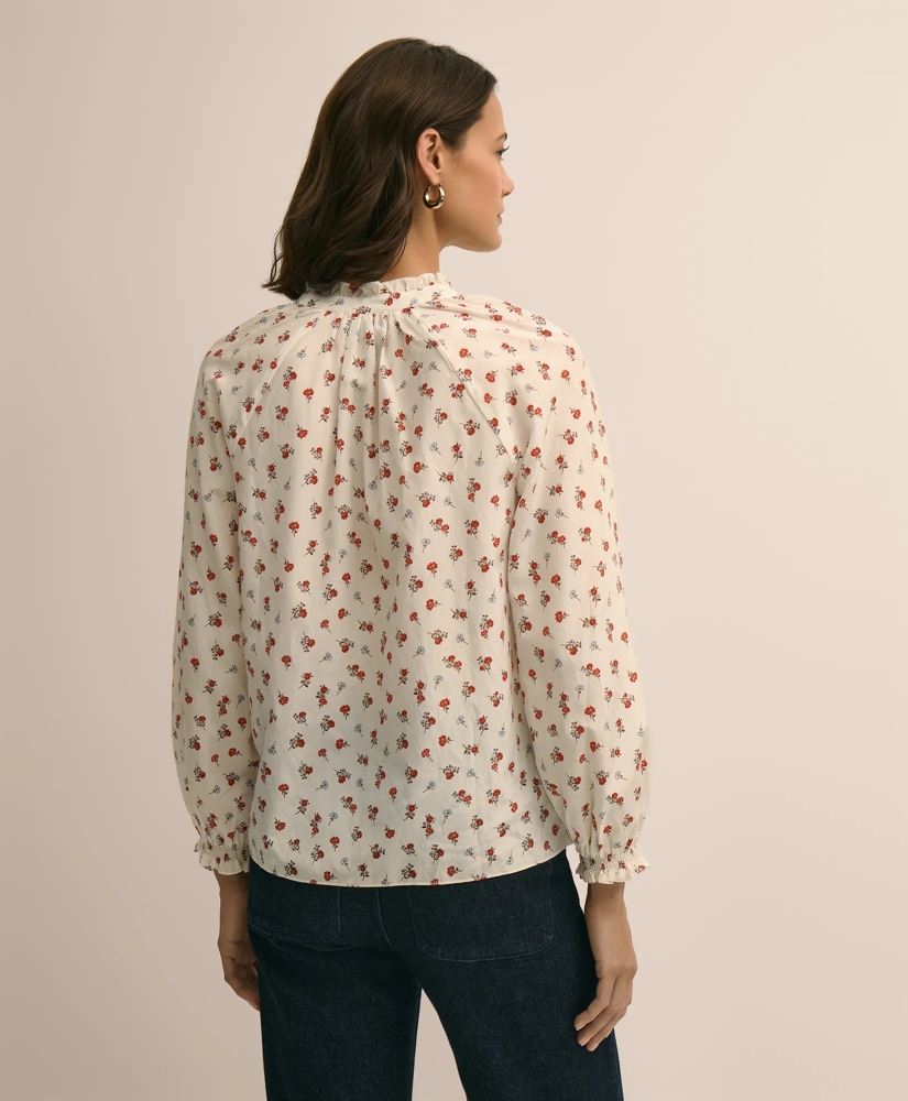 Silk-Cotton Floral Print Blouse, image 4
