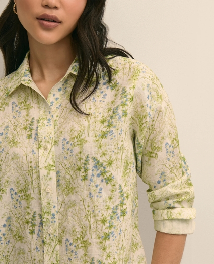 Linen Botanical Print Shirt, image 3