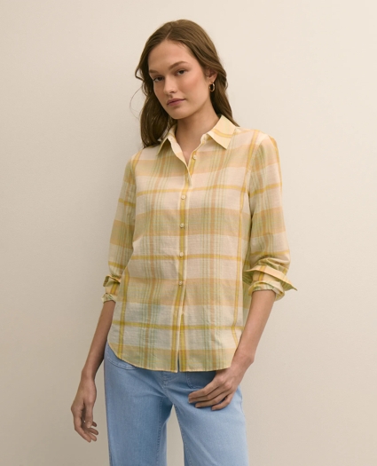 Relaxed Cotton Madras Shirt, image 1