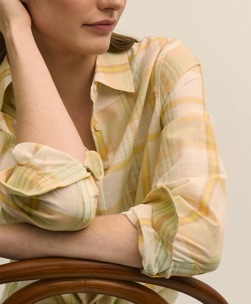 Relaxed Cotton Madras Shirt, image 3