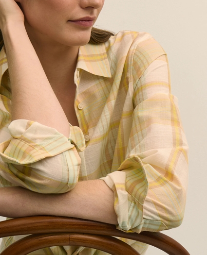 Relaxed Cotton Madras Shirt, image 3