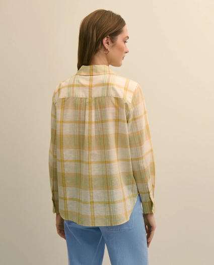 Relaxed Cotton Madras Shirt, image 4