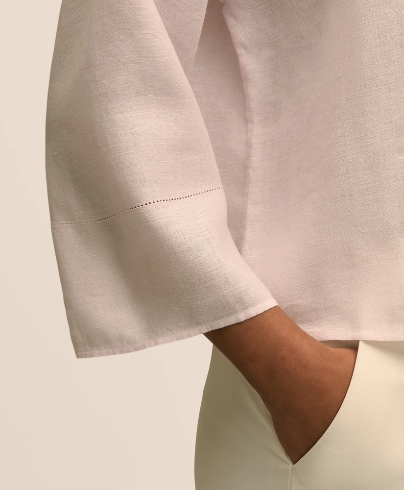 Linen Relaxed Bell-Sleeve Cropped Shirt, image 6