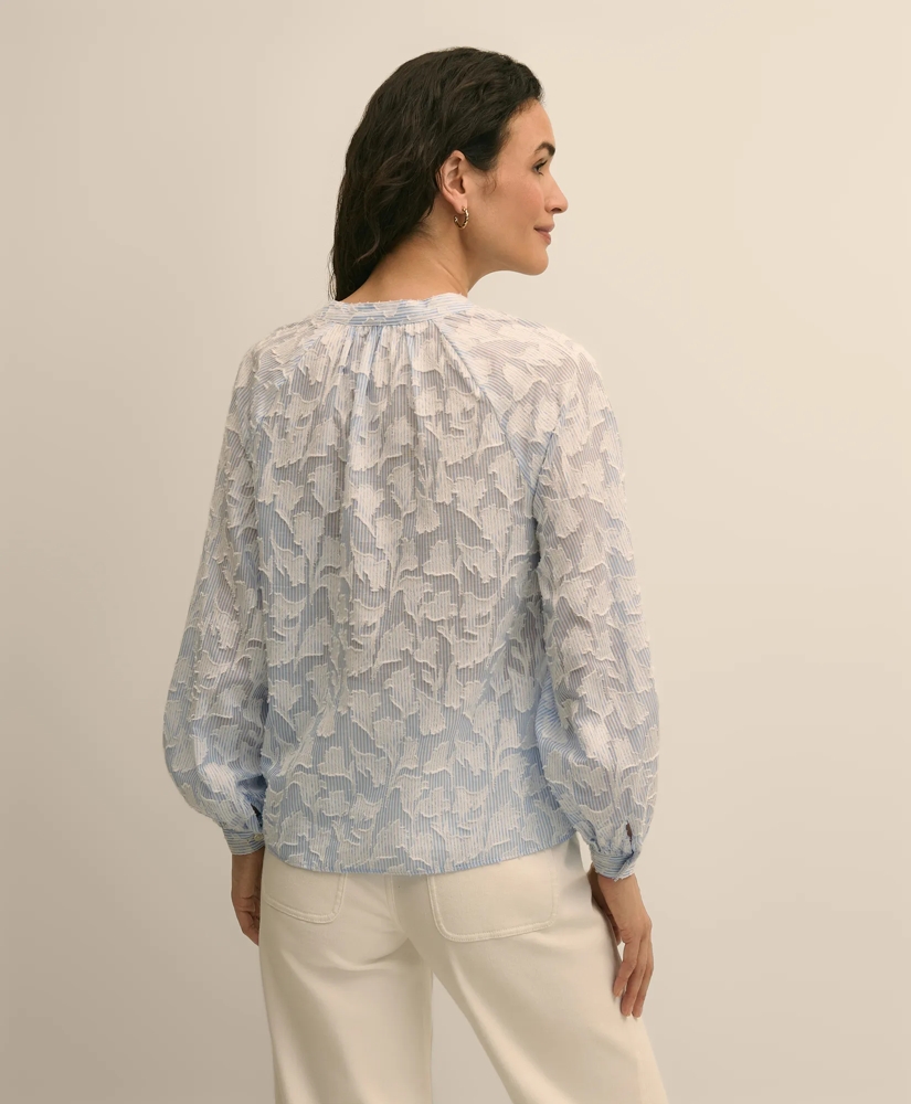 Cotton Jacquard Peasant Blouse, image 4