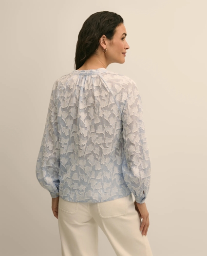 Cotton Jacquard Peasant Blouse, image 4