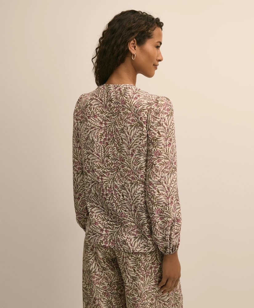 Silk Habotai Floral Blouse, image 4