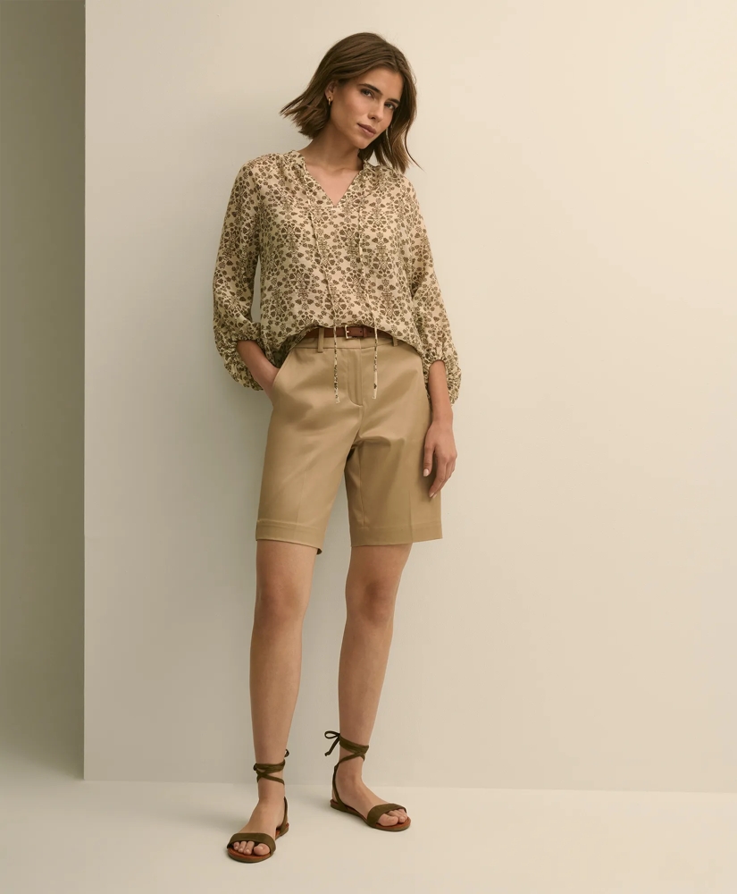 Crinkle Texture Floral Popover Blouse, image 2