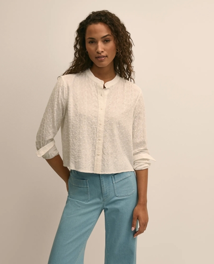 Embroidered Cropped Shirt, image 1