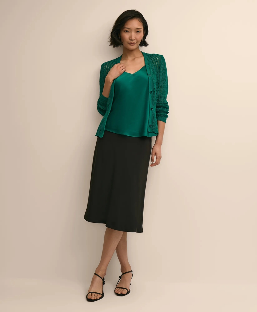 V-Neck Cami in Washable Silk Charmeuse, image 2