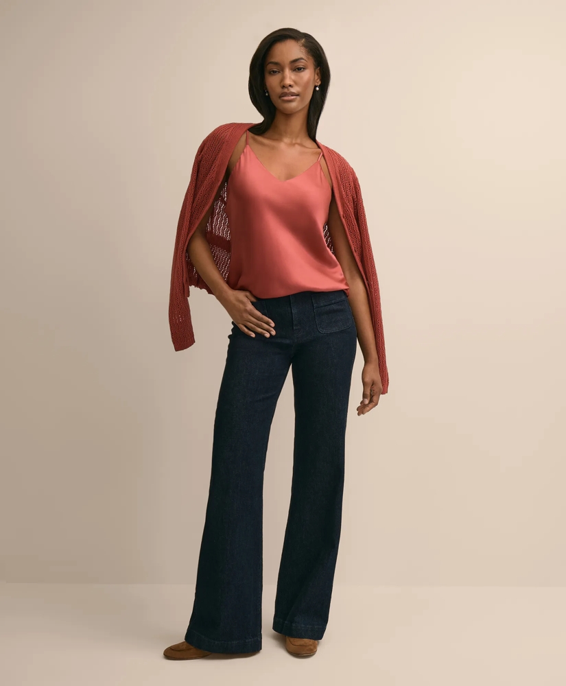 V-Neck Cami in Washable Silk Charmeuse, image 2