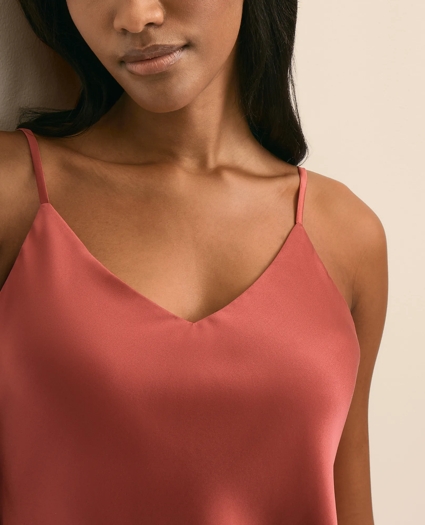 V-Neck Cami in Washable Silk Charmeuse, image 3
