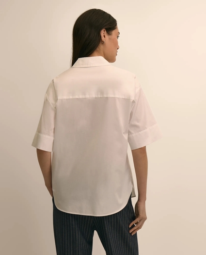 Cotton Short-Sleeve Drop-Shoulder Shirt, image 4